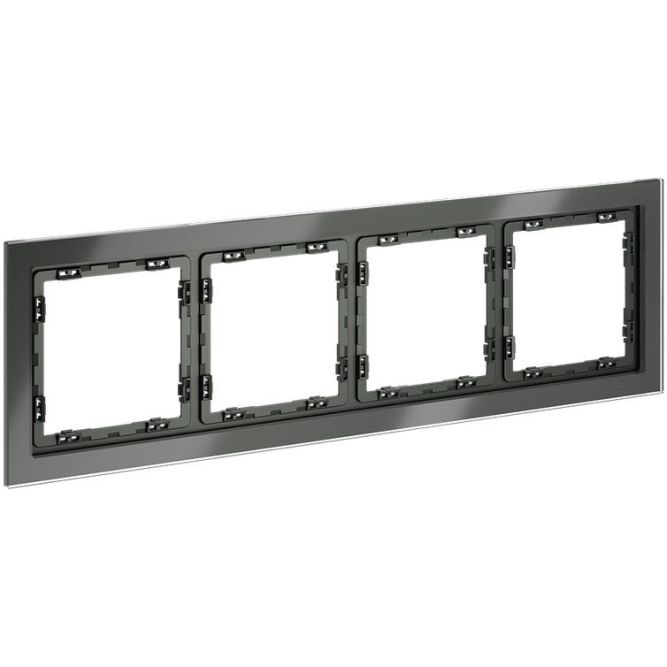 Рамка 4-м S70 стеклян. титан Voltum VLS110406