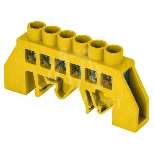 Шина нулевая PE 8х12 6 отвер. латунь желт. нейлоновый корпус комбинированный PROxima EKF sn0-125-6-dpe