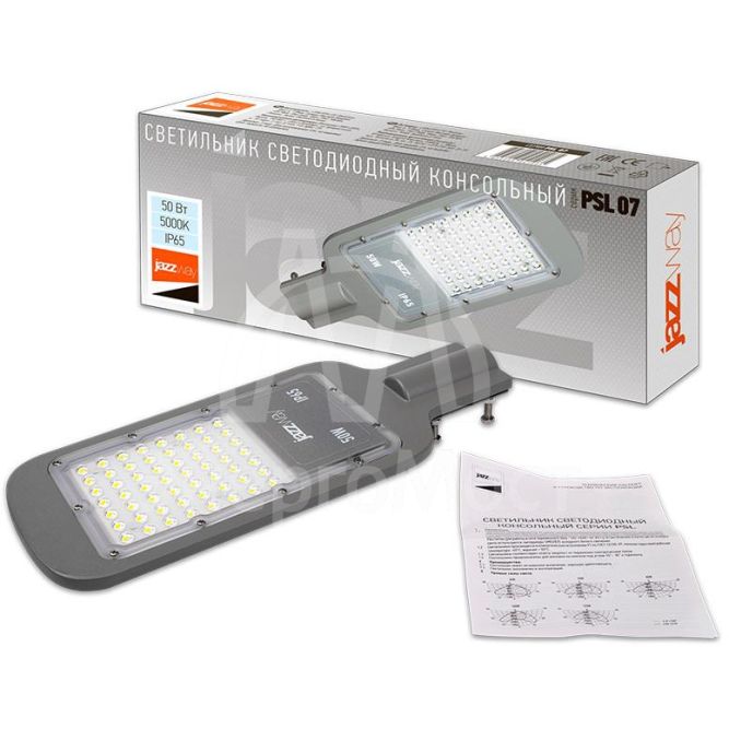 Светильник светодиодный PSL 07 50Вт 5000К IP65 AC180-260 уличный ДКУ JazzWay 5041059
