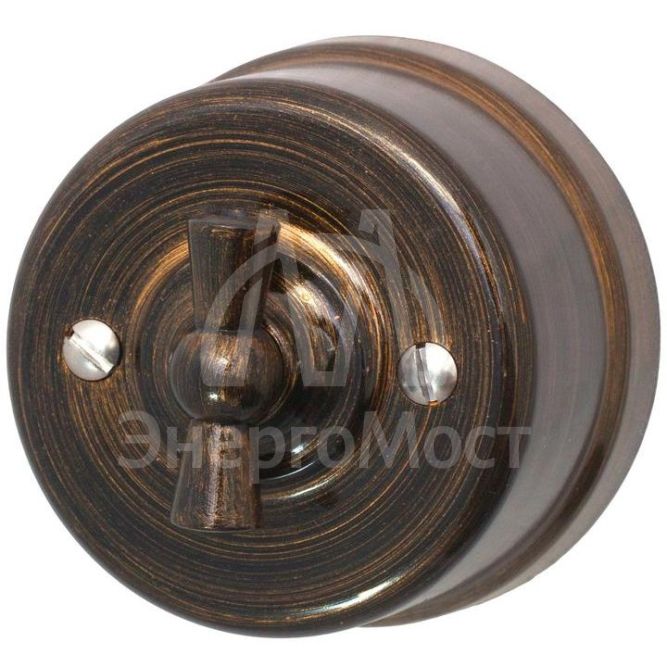 Выключатель 1-кл. пластик бронза Bironi B1-200-25