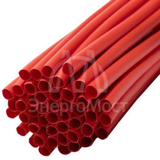 Трубка термоусадочная 6.0/3.0 1м красн. Rexant 20-6004