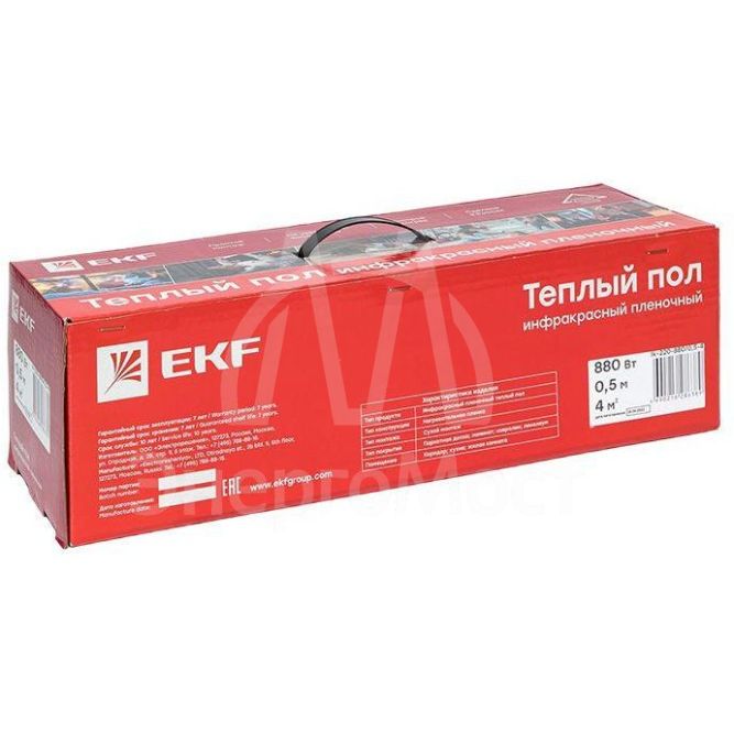 Комплект &amp;quot;Теплый пол&amp;quot; (пленка) 880Вт 4кв.м шир. 0.5м инфракрасный EKF Ik-220-880/0.5-4