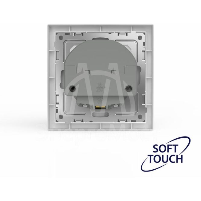 Розетка 1-м СП Pixel IP20 с заземл. с 2-мя заряд. устр. USB тип A+C механизм айс TOKOV ELECTRIC TKE-PX-R1U2AC-C34