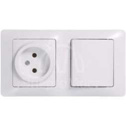 Блок комбинированный GLOSSA розетка + выкл. 1-кл. бел. SchE GSL000160