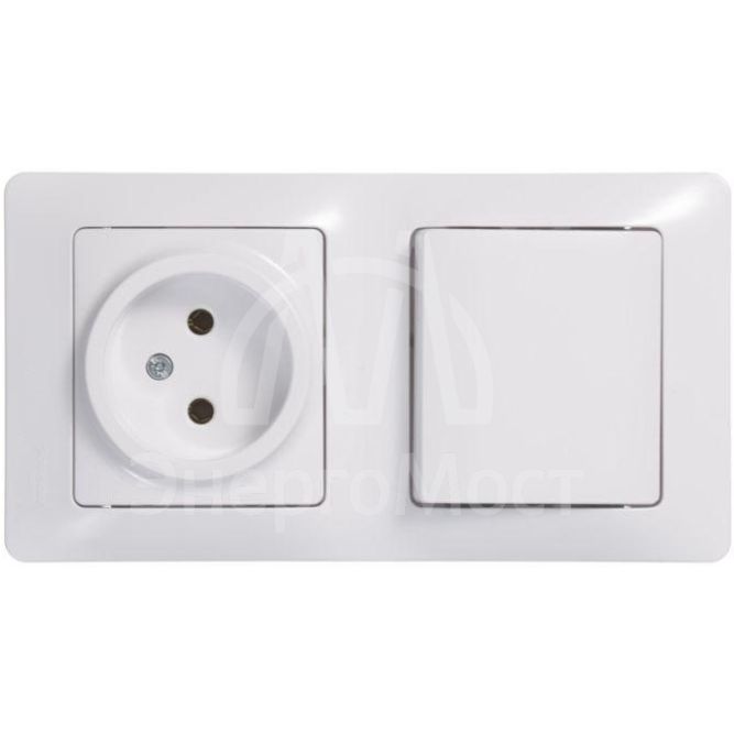 Блок комбинированный GLOSSA розетка + выкл. 1-кл. бел. SchE GSL000160