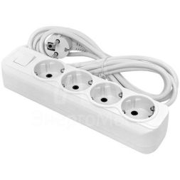 Удлинитель 4х3м с заземл. 16А IP20 Эксперт 3.0кВт с выкл. ПВС 3х1 EKF UBA16-310-4-03i