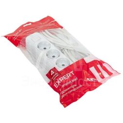 Удлинитель 4х3м с заземл. 16А IP20 Эксперт 3.0кВт с выкл. ПВС 3х1 EKF UBA16-310-4-03i