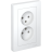 Розетка 2-м AtlasDesign 16А без заземл. в сборе бел. SchE ATN000120