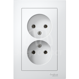 Розетка 2-м AtlasDesign 16А без заземл. в сборе бел. SchE ATN000120