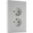 Розетка 2-м AtlasDesign 16А без заземл. в сборе бел. SchE ATN000120