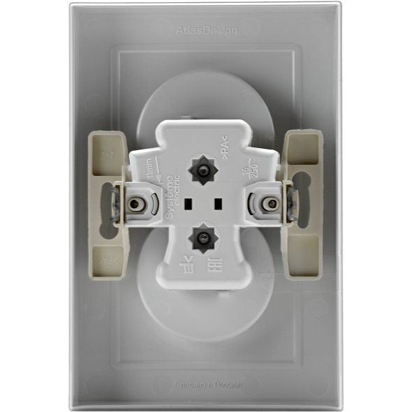 Розетка 2-м AtlasDesign 16А без заземл. в сборе бел. SchE ATN000120