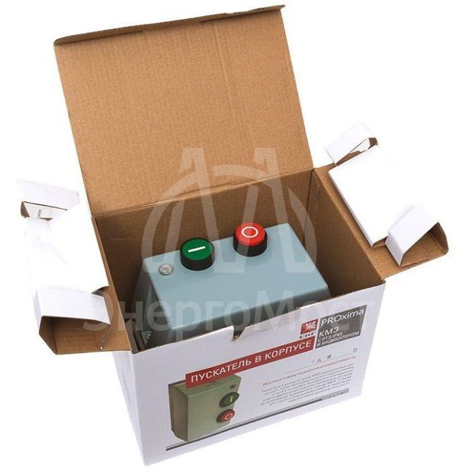 Пускатель магнитный КМЭ 9А 230В с РТЭ и индикатором PROxima в корп. IP65 EKF ctrp-r-9-230v-led