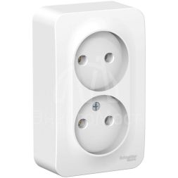 Розетка 2-м ОП BLANCA 16А 250В без шторок без заземл. изол. пласт. бел. SchE BLNRA000211