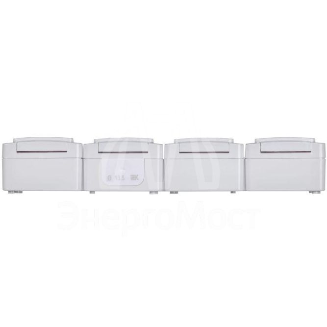 Розетка 4-м ОП Гермес Plus РСб24-3-ГПБб с защ. крышкой с заземл. IP54 бел. IEK ERMP42-K01-16-54-EC