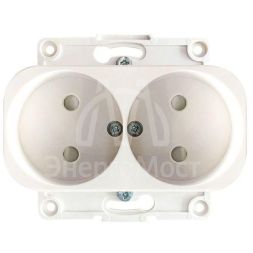 Механизм розетки 2-м СП Стокгольм 10А IP20 без заземл. защ. шторки бел. PROxima EKF EYR10-102-10