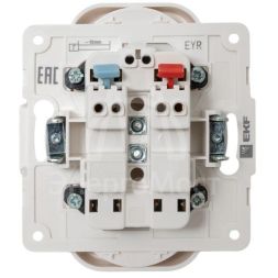 Механизм розетки 2-м СП Стокгольм 10А IP20 без заземл. защ. шторки бел. PROxima EKF EYR10-102-10