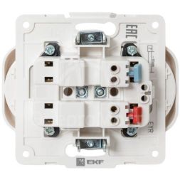 Механизм розетки 2-м СП Стокгольм 10А IP20 без заземл. защ. шторки бел. PROxima EKF EYR10-102-10
