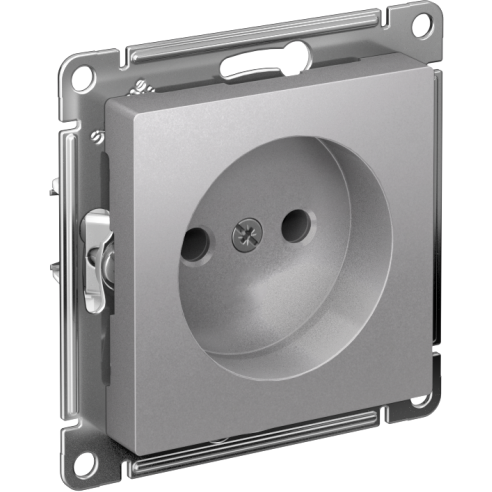 Розетка AtlasDesign 16А без заземл. без шторок быстрозажим. клем. механизм алюм. SE ATN000341S