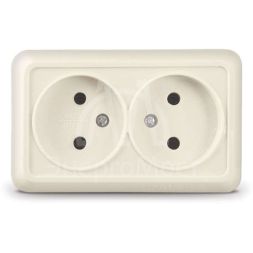 Розетка 2-м ОП Олимп 16А IP20 сл. кость Universal Б-О0102