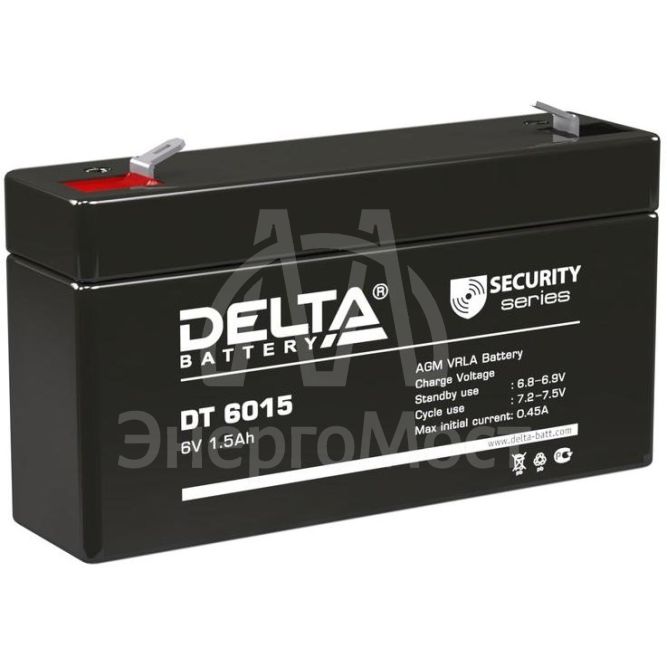 Аккумулятор ОПС 6В 1.5А.ч Delta DT 6015