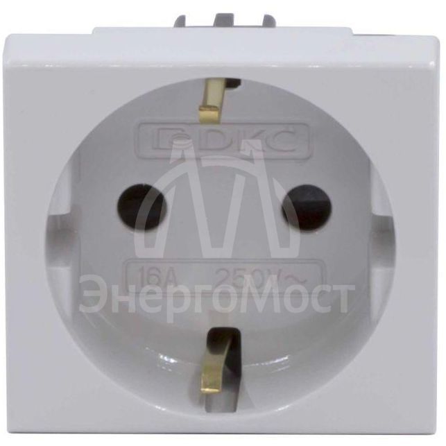 Розетка 1-м СП Viva 2мод. защ. шторки с заземл. сер. DKC 45025