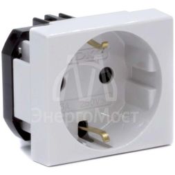 Розетка 1-м СП Viva 2мод. защ. шторки с заземл. сер. DKC 45025