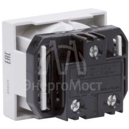 Розетка 1-м СП Viva 2мод. защ. шторки с заземл. сер. DKC 45025