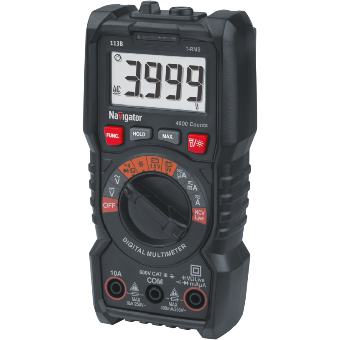 Мультиметр 95 766 NMT-Mm-113B True RMS с авто выбором значений Navigator 95766