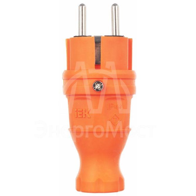 Вилка прямая ОМЕГА ВБп3-1-0м IP44 каучук оранж. IEK PKR01-016-2-K09