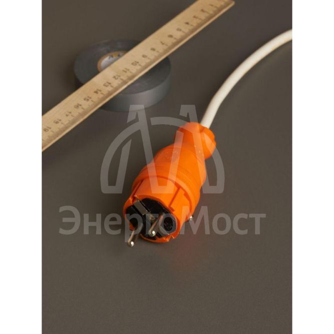 Вилка прямая ОМЕГА ВБп3-1-0м IP44 каучук оранж. IEK PKR01-016-2-K09