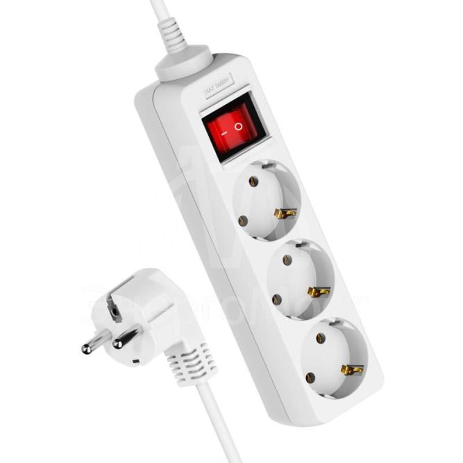 Удлинитель 3х5м с заземл. 16А IP20 с выкл. ПВС 3х1 Космос YKsm5m-3g-Z-V(K)