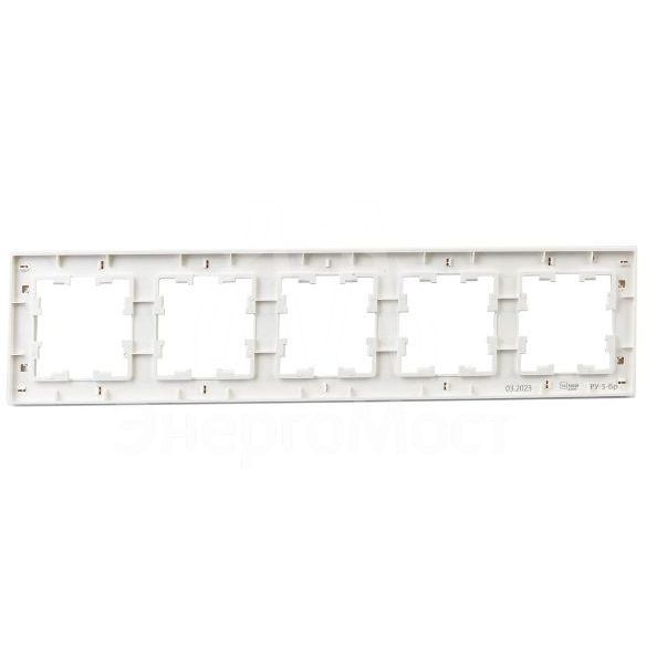 Рамка 5-м BRITE РУ-5-Бр бел. рифленый IEK BR-M52-51-K01