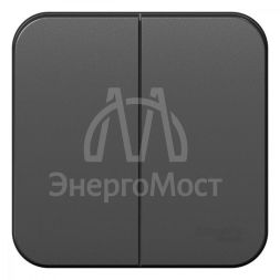 Выключатель 2-кл. ОП Blanca 10А IP20 (сх. 5) 250В с изолир. пластиной антрацит SchE BLNVA105016