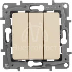 Механизм выключателя 3-кл. СП Etika Plus 10А IP20 250В 10AX винт. зажимы сл. кость Leg 672313