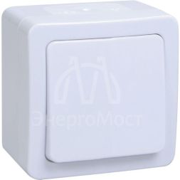 Выключатель проходной 1-кл. ОП Гермес Plus 10А IP54 ВСп20-1-0-ГПБ бел. IEK EVMP12-K01-10-54-EC