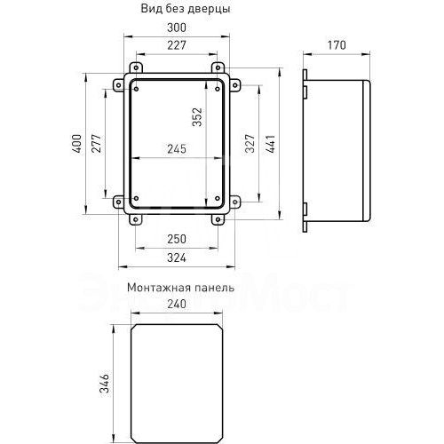 Корпус пластиковый ЩМП-П 400х300х170мм УХЛ1 IP65 IK10 box403017_g ЭРА Б0052364