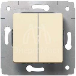 Механизм выключателя 2-кл. СП Cariva 10А IP20 250В авт. клеммы сл. кость Leg 773758