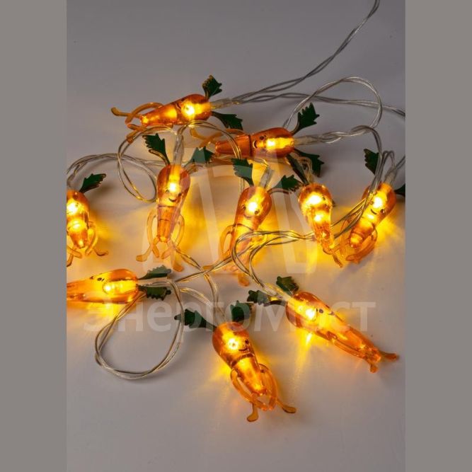 Гирлянда светодиодная &amp;quot;Морковки&amp;quot; акрил 1.35м +0.3м тепл. бел. КОСМОС KOC_GIR-B102