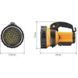 Фонарь-прожектор PA-603 АЛЬФА 36LED аккум. литий 3А.ч ЗУ 220В+12В (инд.упак.) ЭРА Б0031034
