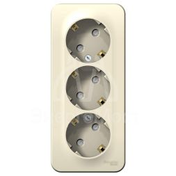 Розетка 3-м ОП Blanca 16А IP20 250В с заземл. защ. шторки с изолир. пластиной молоч. SE BLNRA011312