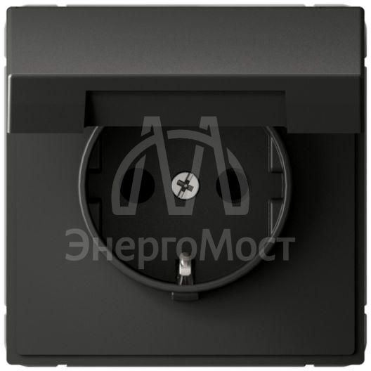 Розетка ArtGallery 16А IP20 с заземл. защ. шторки с крышкой механизм базальт SE GAL001446