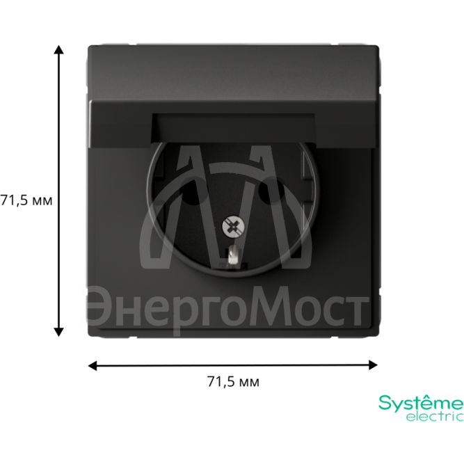 Розетка ArtGallery 16А IP20 с заземл. защ. шторки с крышкой механизм базальт SE GAL001446