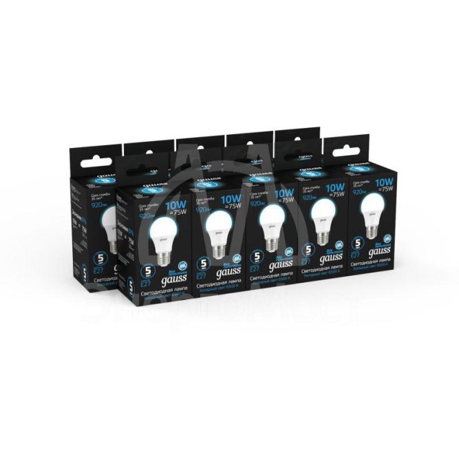 Лампа светодиодная Black 10Вт A60 грушевидная 6500К холод. бел. E27 920лм GAUSS 102502310