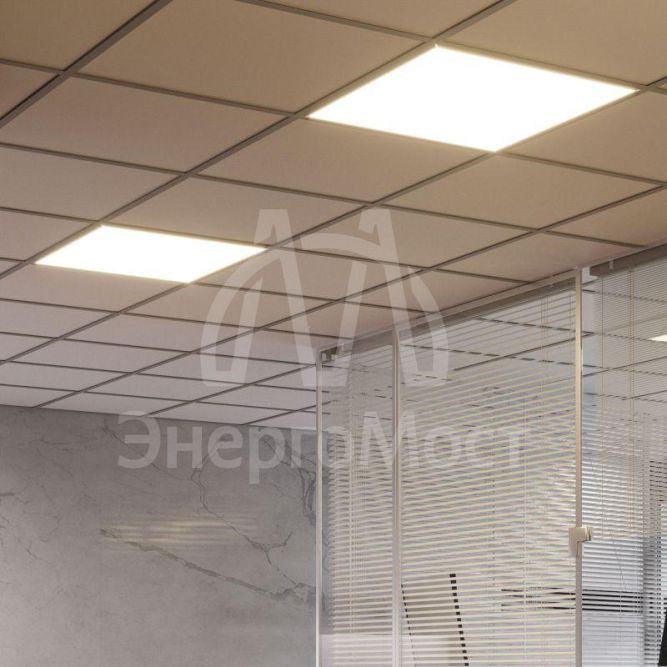 Светильник светодиодный MIR 595х595х50 35Вт 3000лм 4000К IP40 офисный встраив. накладной с опаловым рассеив. (аналог ЛВО) Gauss G1-A0-00070-01G02-2003540