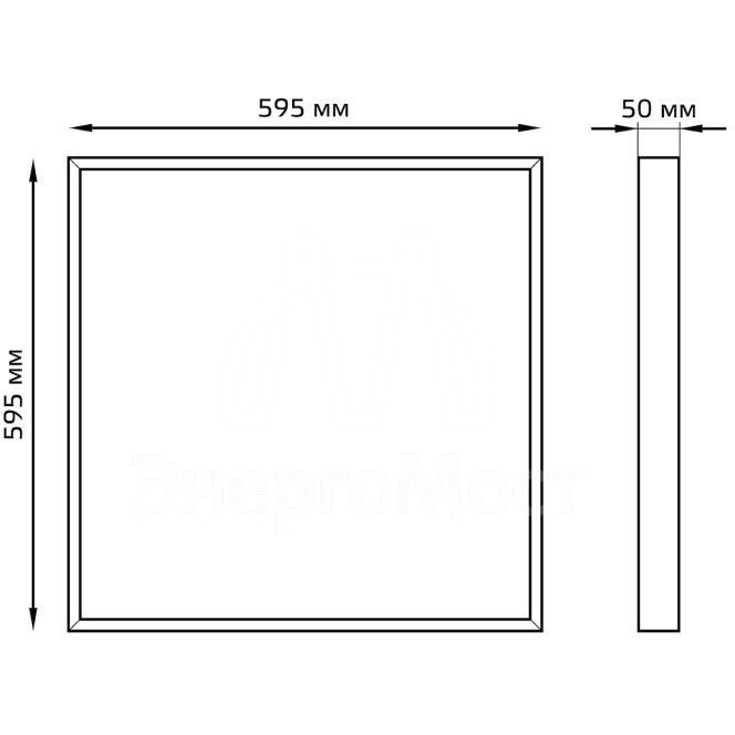 Светильник светодиодный MIR 595х595х50 35Вт 3000лм 4000К IP40 офисный встраив. накладной с опаловым рассеив. (аналог ЛВО) Gauss G1-A0-00070-01G02-2003540
