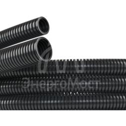 Труба гофрированная ПА d17мм ПВ-2 dвнутр. 16.8мм dнар. 21.2мм без протяж. черн. (уп.50м) DKC PA601721F2
