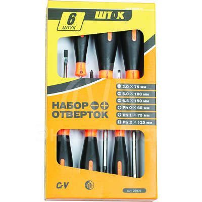 Набор отверток оранж. серия 6 предметов (блистер) SHTOK 09903