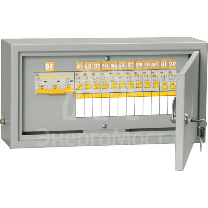 Щит ОЩВ-12/ОБЩ-3-100-12-0 (ВВ100А 12х16А) IP31 IEK MSM10-3N-100-12-31