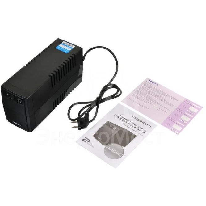 Источник бесперебойного питания Back Basic 1050 Euro 600Вт 1050В.А черн. IPPON 403409