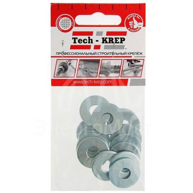 Шайба кузовная M8 цинк. DIN 9021 (уп.15шт) пакет Tech-Krep 103038
